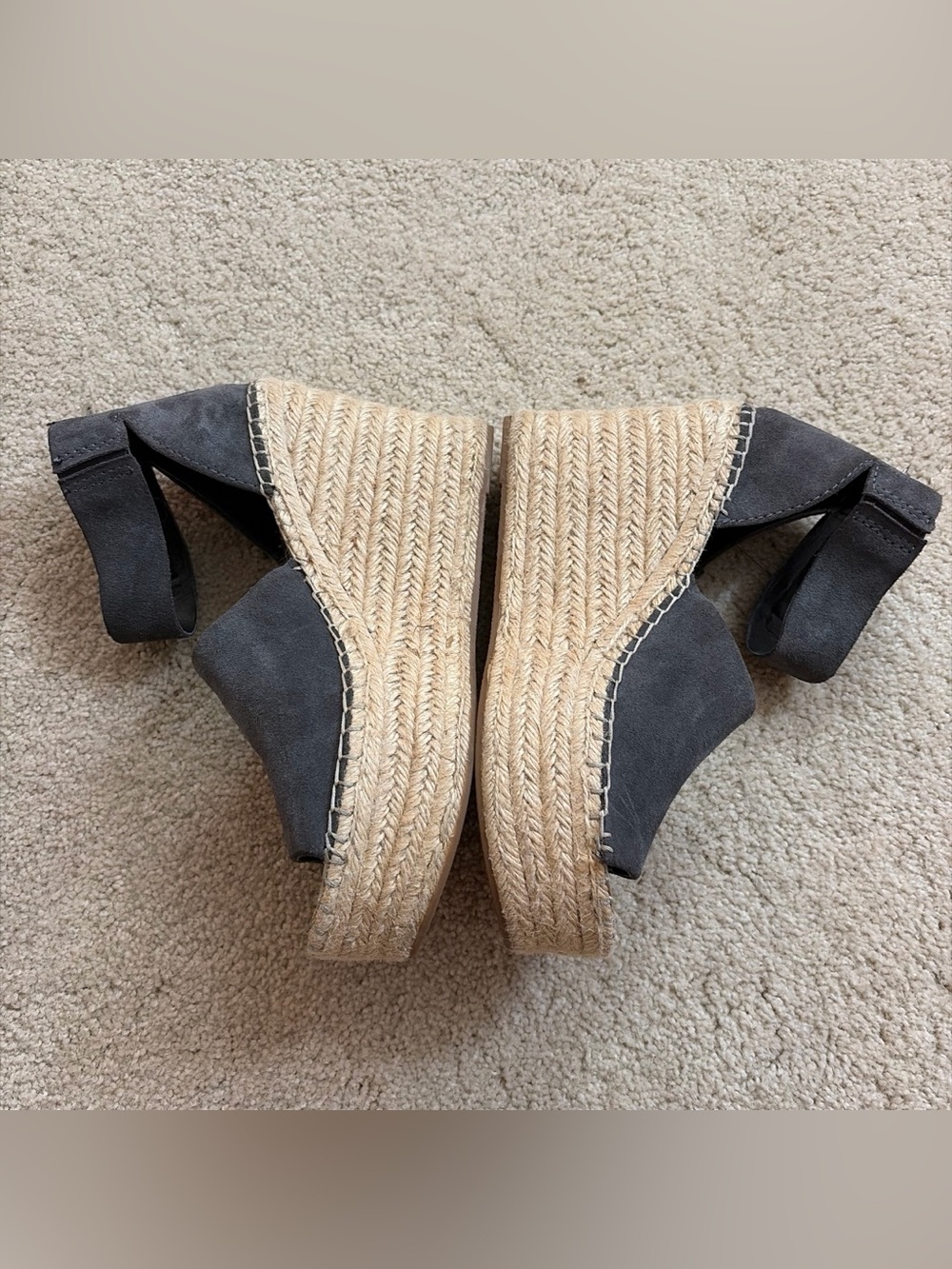 Dolce Vita Gray Suede Espadrille Wedge Sandals